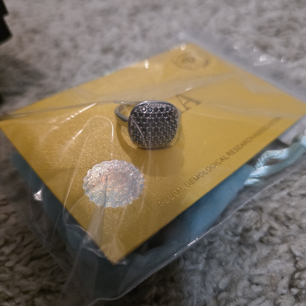 Moissanite Black Ring